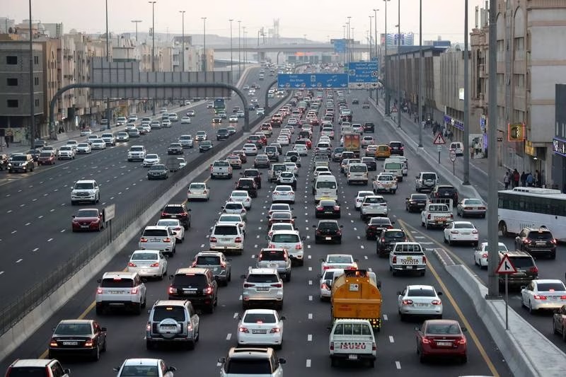 Traffic jams were recorded on many roads in the emirates since early morning