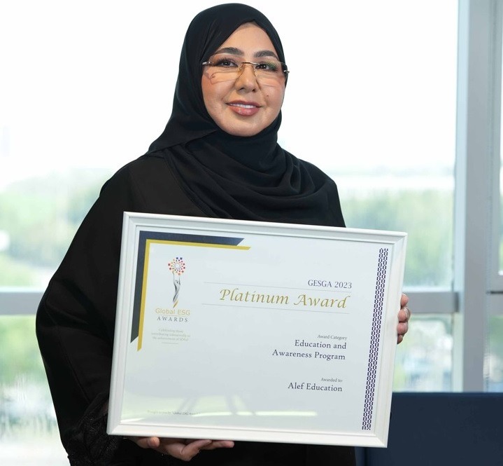 Alef Education wins platinum at Global ESG Awards