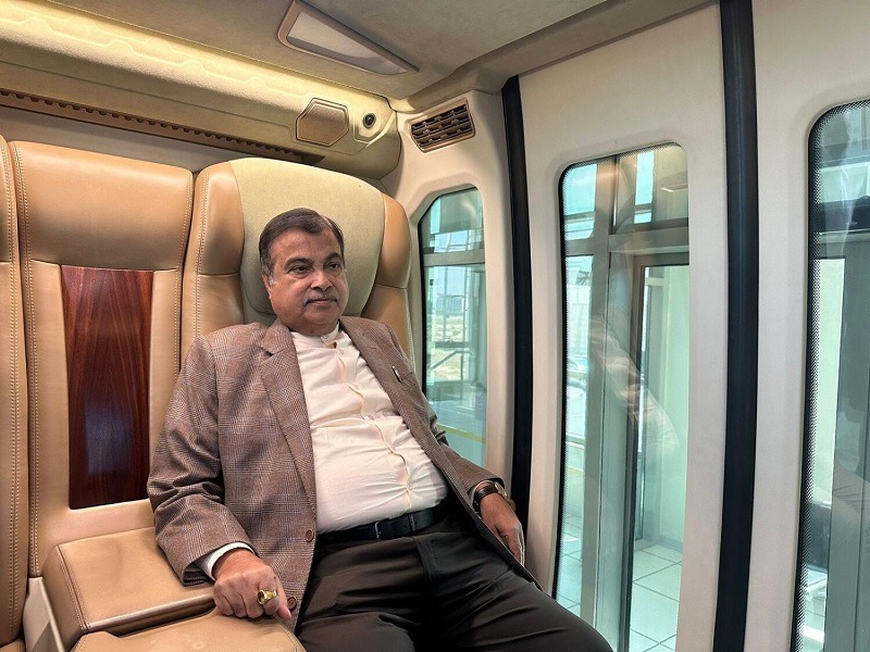 UAE: Indian minister takes test ride of Sky Bus in Sharjah