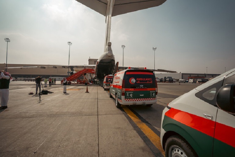 Saudi Arabia sent three ambulances to Gaza