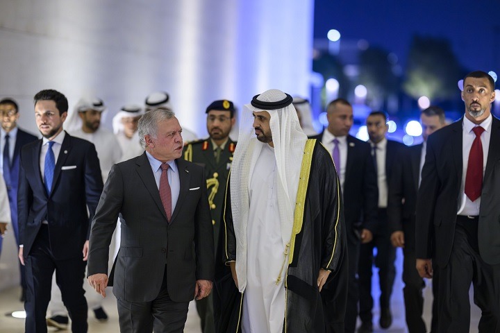 Theyab bin Mohamed bin Zayed receives Jordanian King at Wahat Al Karama