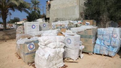 first KRCS aid arrives in Gaza