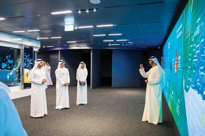 Khaled bin Mohamed bin Zayed receives Maktoum bin Mohammed bin Rashid