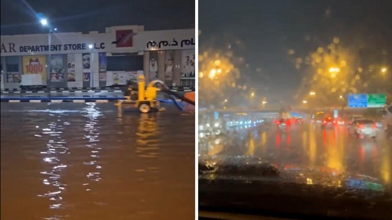 UAE rainfall video clips