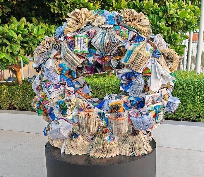 COP28: Artists create 'Wheel of Knowledge' using 2,000 books