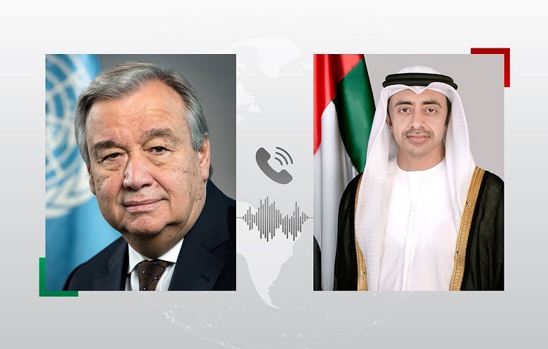 uae foreign minister discuss about gaza crisi