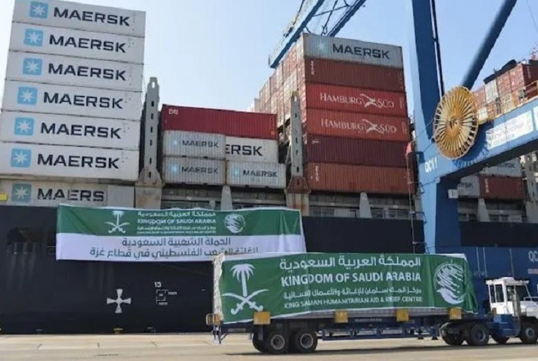 Saudi Arabia sent 1,246 tons of aid to the Palestinian people in Gaza