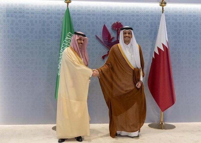 Saudi Arabia Foreign Minister-Qatar Prime Minister meeting