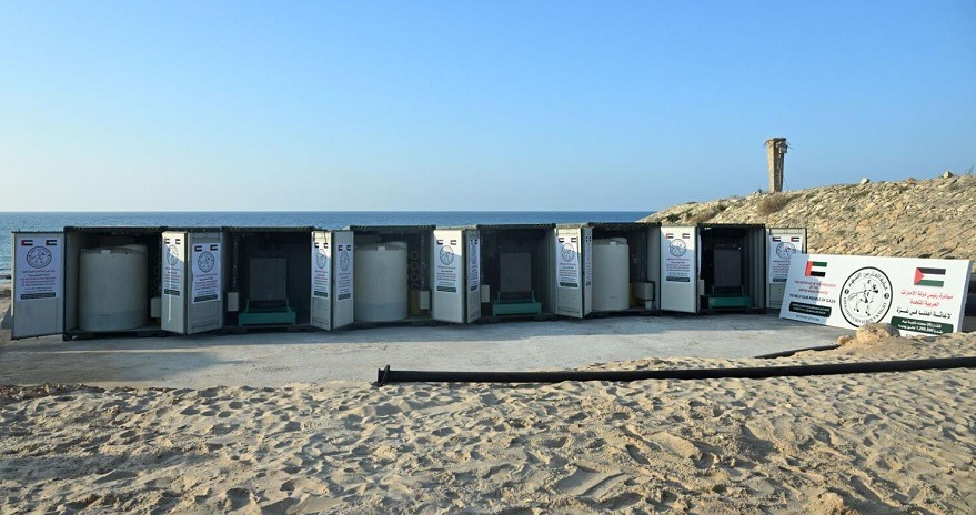 1.2 million gallons of fresh water reach Gaza every day through desalination plants started by the UAE
