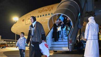 86 Palestinians arrive in Abu Dhabi from the Gaza Strip