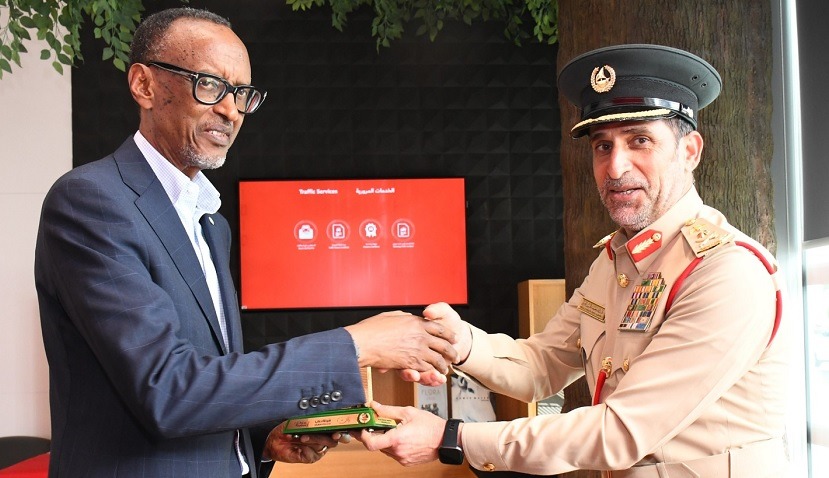 President of Rwanda visits Dubai Police Headquarters