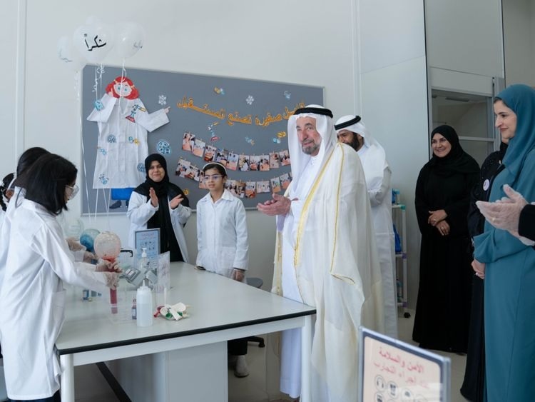 Ruler of Sharjah opens Al Eqt Al Fareed School in Tippah Al Hisnil!