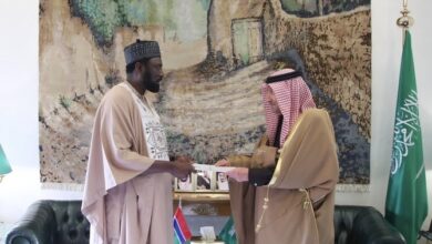 The Saudi king received a written message from the Gambian president