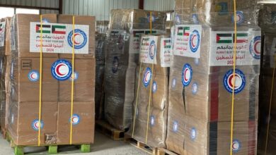 Kuwait sent 675 tons of food and nutritional supplies to Gaza