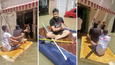 UAE Flood: residents who used makeshift boats to buy groceries