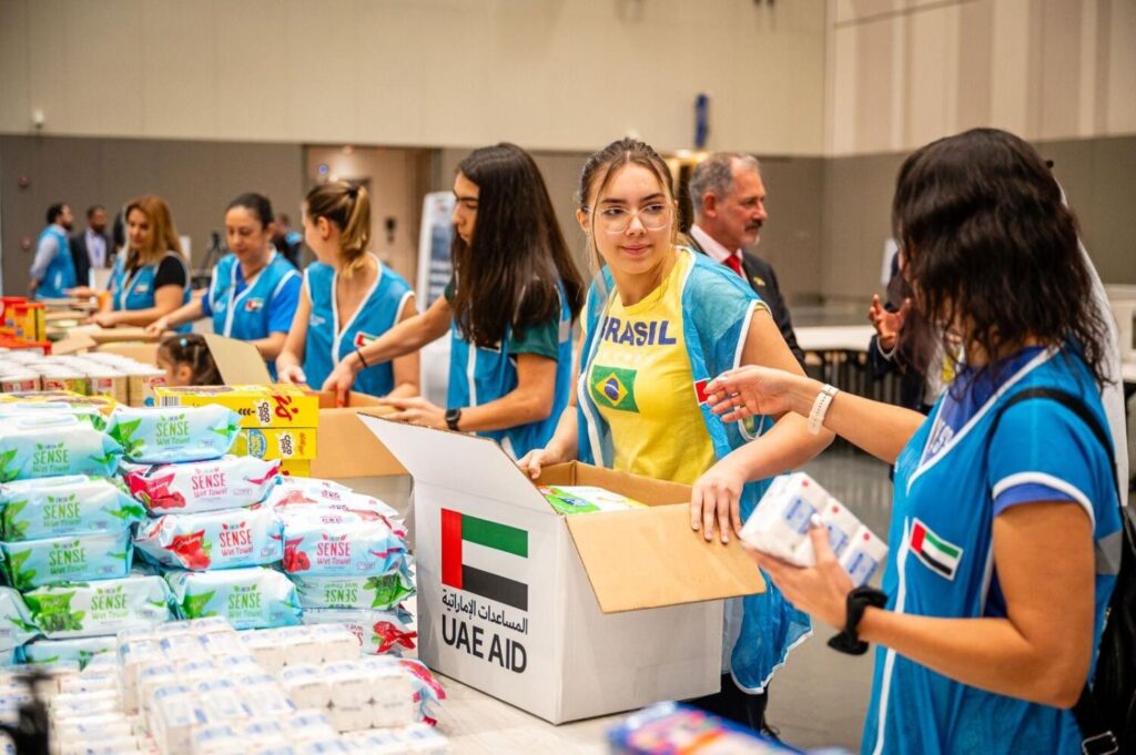 UAE volunteers preparing relief supplies for flood-hit Brazil