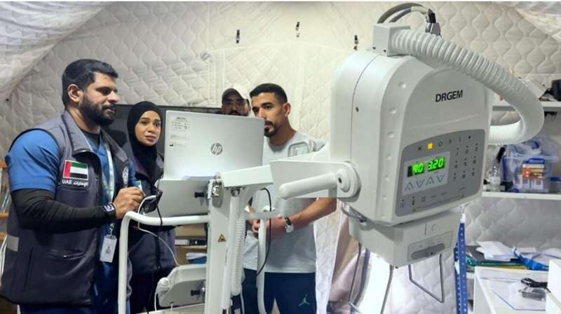 Emirati field hospital conducting medical consultations through 'Starlink' in Gaza