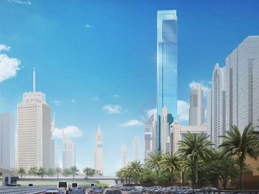 Dubai is the second tallest tower in the world reaching a height of 725m