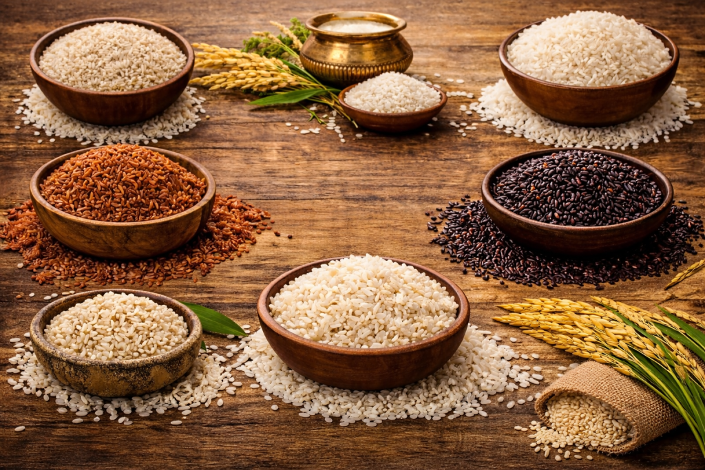 தமிழ்நாட்டின் பல்வேறு அரிசி வகைகள் மற்றும் அவற்றின் நன்மைகள்